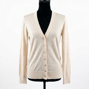 LOFT Cream V-Neck Cardigan